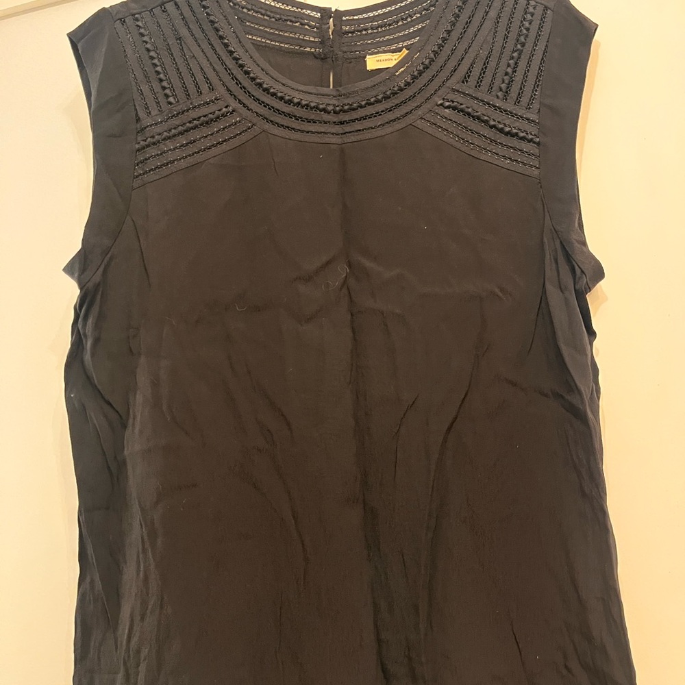 Anthropologie Meadow Rue Black Sleeveless Sleeveless Blouse NWOT